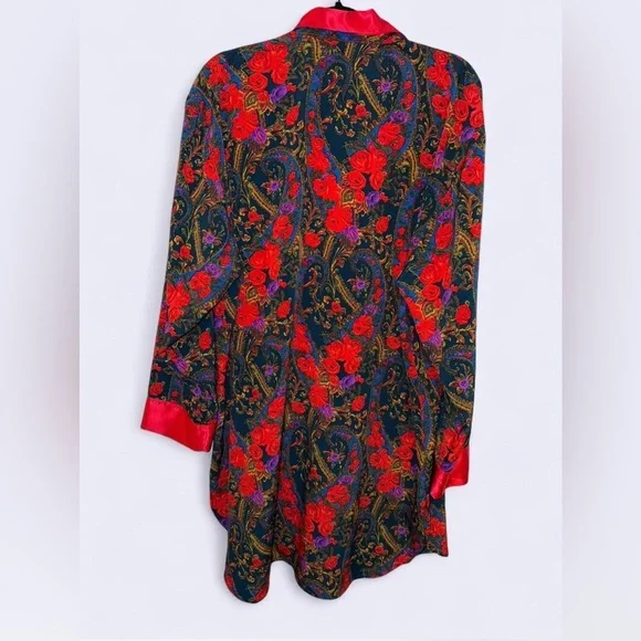 Victoria's Secret Red and Black Floral Robe Size Large Women’s - Picture 5 of 6